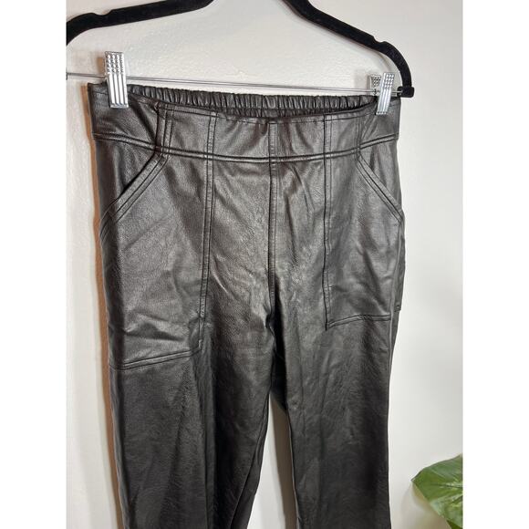 Spanx Black Noir Leather Like Jogger Pants Medium 8 / 10 Capsule Spring Vegan - Picture 4 of 14